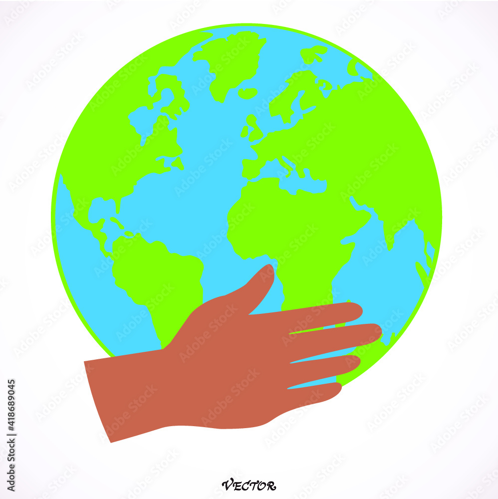 Human hand holding our planet earth. Human hand holding our planet earth.