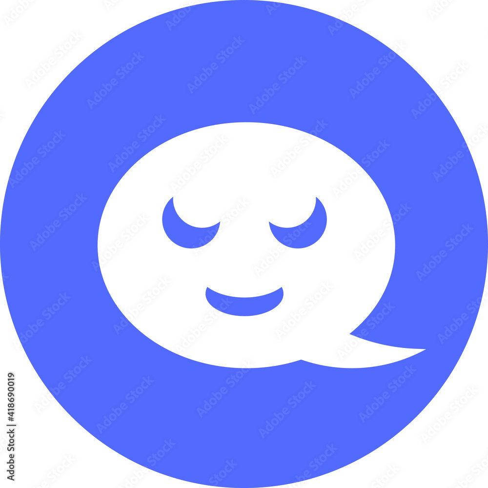 purple round chat icon with demonic face purple round chat icon with demonic face