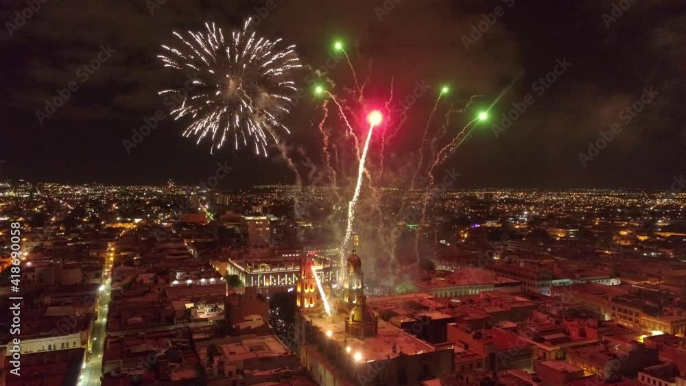 Aeralview Plaza de Armas, 16 de septiembre, fiesta mexicana, San Luis Potosi
