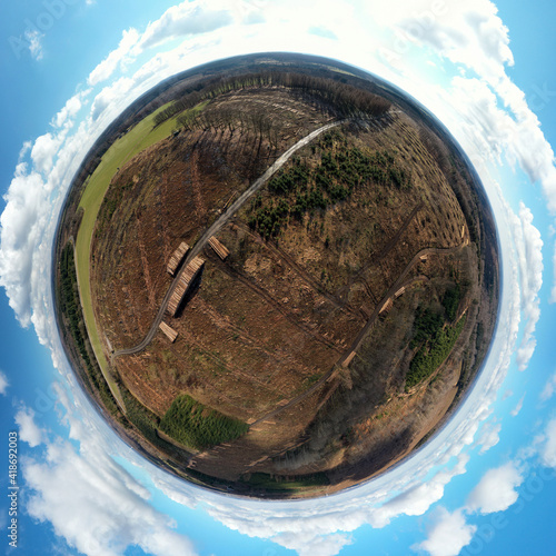 Kahlschlag in den Wäldern rund um den Homertturm - Sauerland, Ebbegebirge, Nähe Versetalsperre, A 45 photo