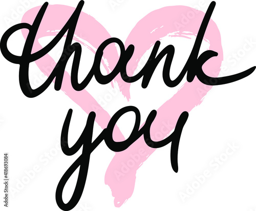 
the inscription thank you on the background of a red heart in a modern minimalist lettering style, gratitude, use as typography element for postcard, candy, t-shirt, bag, gift, craft, home made