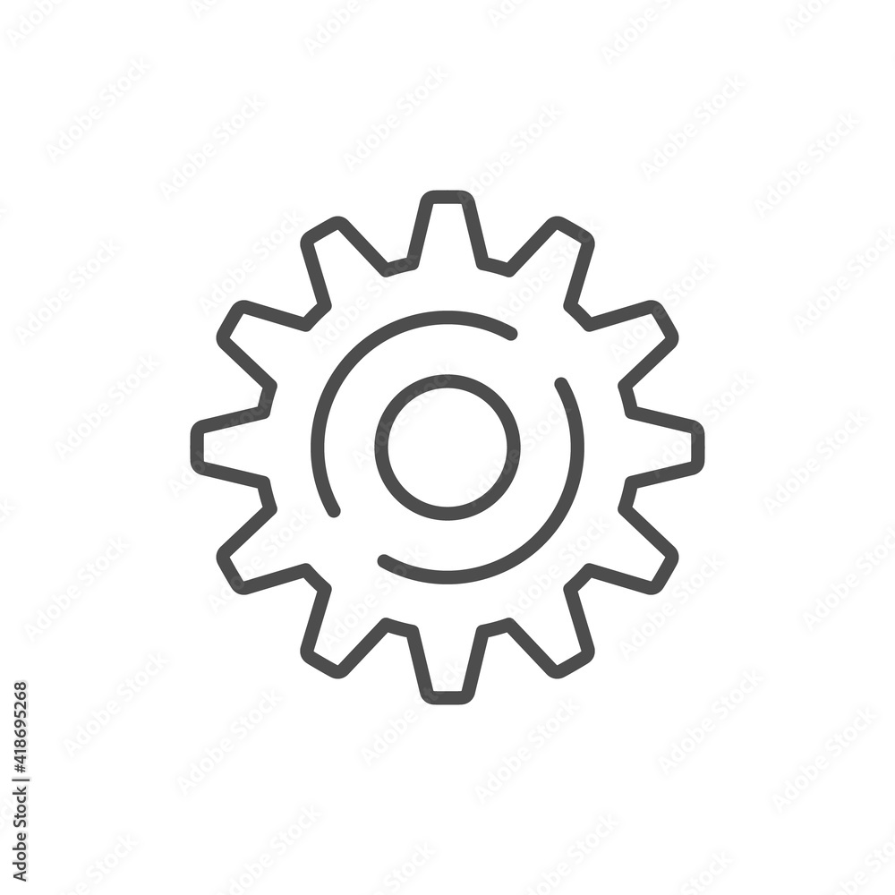 Cogwheel line icon or mechanical concept Cogwheel line icon or mechanical concept