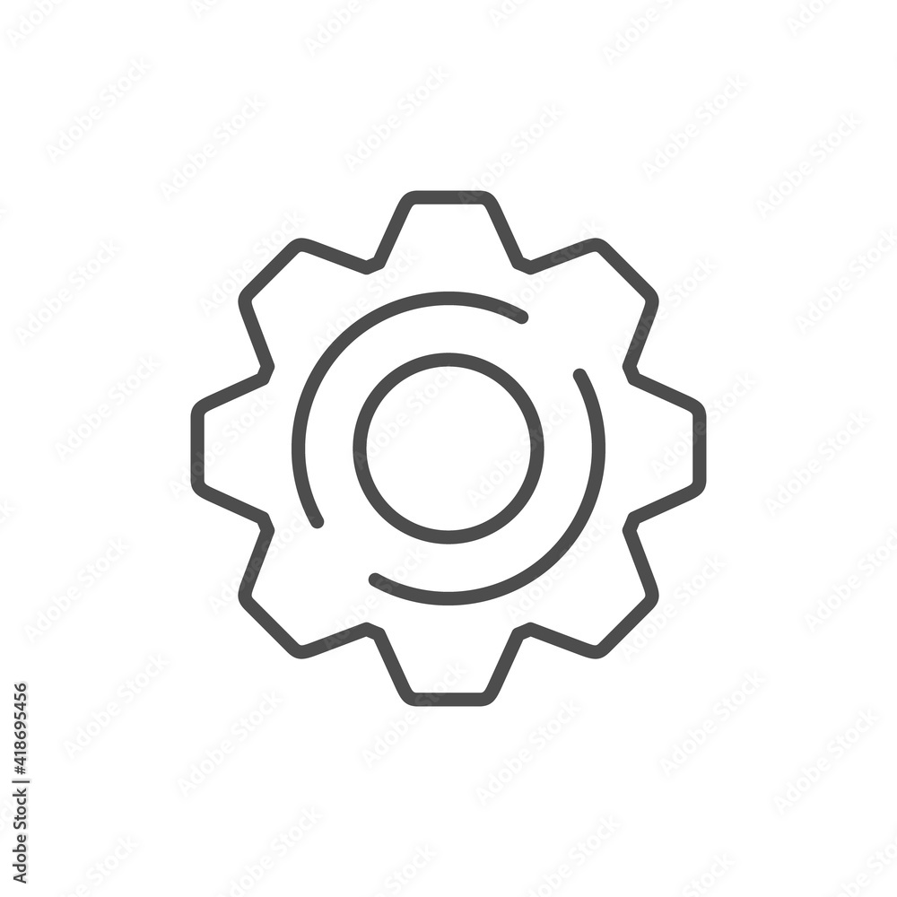 Cogwheel line icon or mechanical concept Cogwheel line icon or mechanical concept