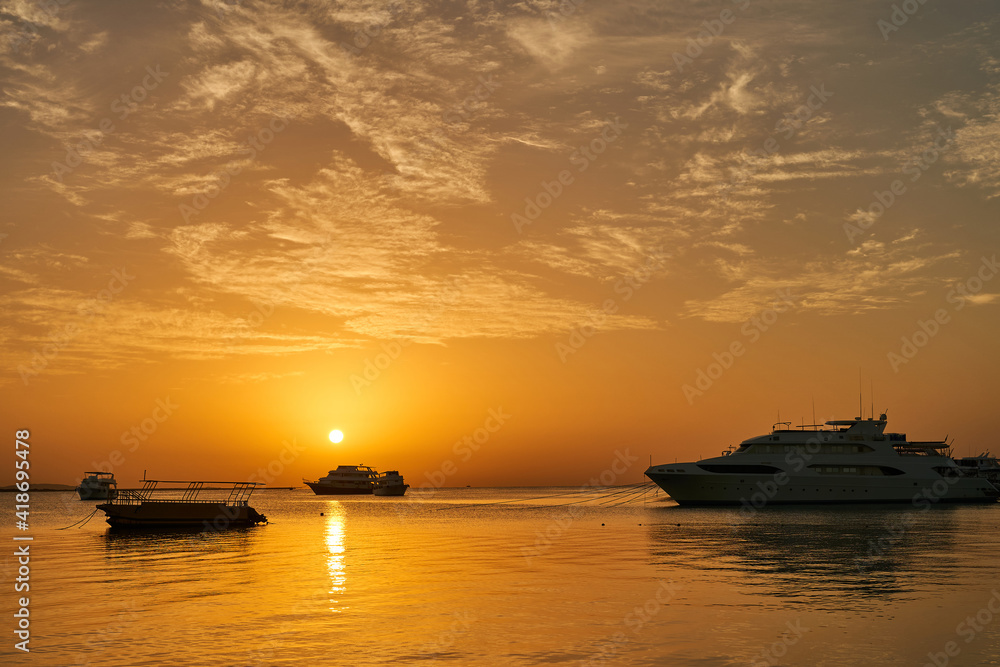 Beautiful morning on a quiet sea. Calm dawn Beautiful morning on a quiet sea. Calm dawn