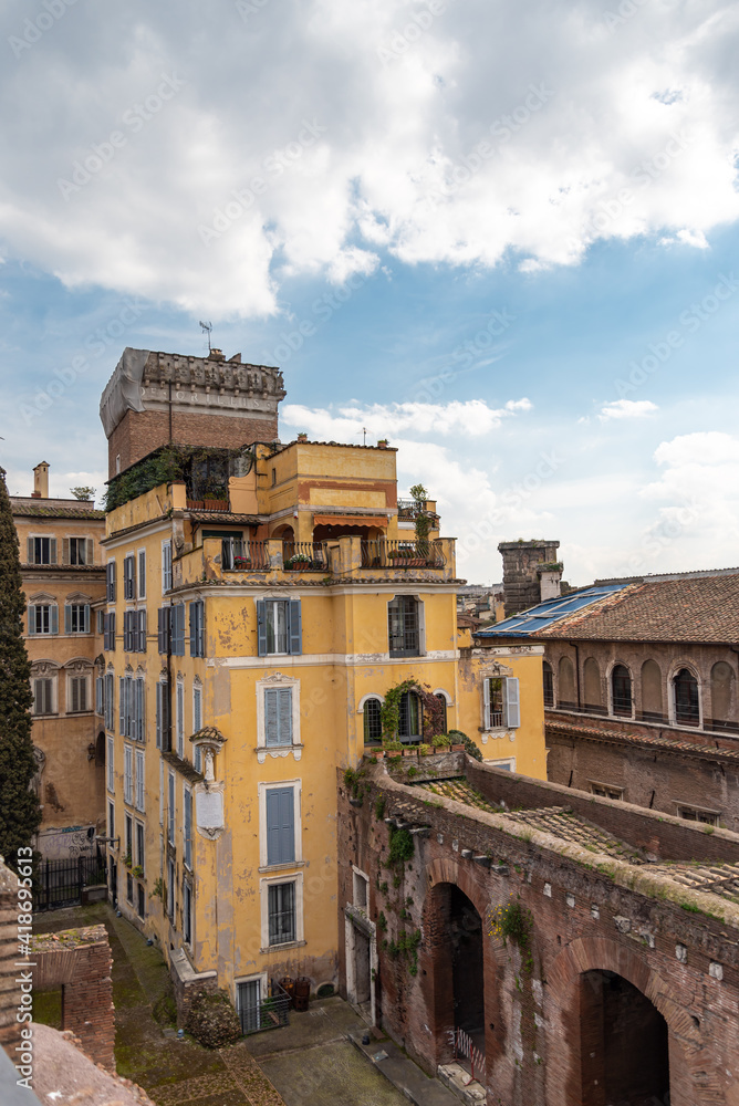 View of pathway that connects Vatican´s buildings to Saint Angelo´s Castle in Rome