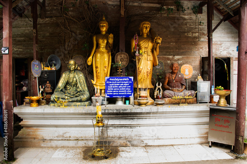 Kanta Prueksa Temple or Wat MaeKampong for Thai people and foreign travelers travel visit respect praying budhha at Baan Mae Kampong village valley hill on November 10, 2020 in Chiang Mai, Thailand photo