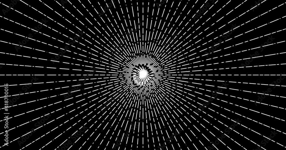 Interupted Line A black-and-white blank for a design with rays in the form of ...