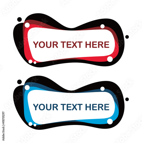 banner set, text box, title box, speech text, speech title, frame text, frame title, text border, title border