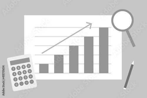 グラフ ビジネス AI ベクター 素材 フラット アイコン