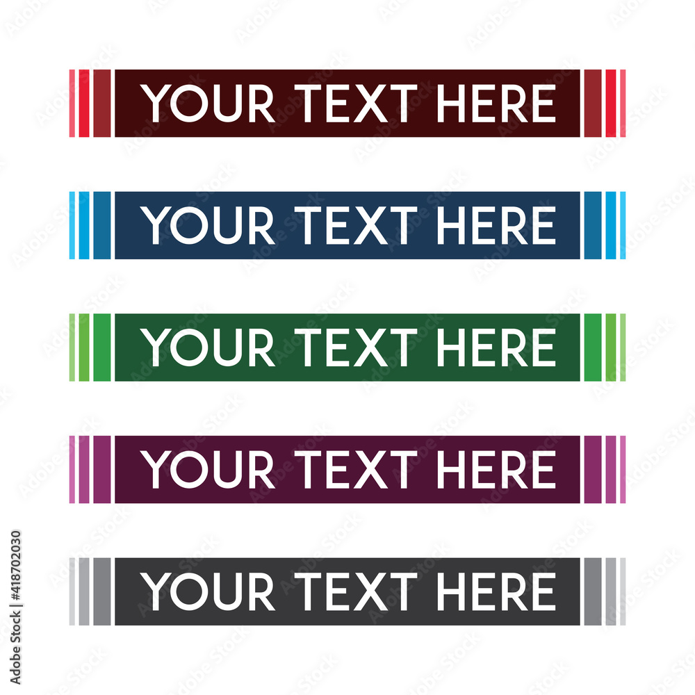 Fototapeta premium banner set, text box, title box, speech text, speech title, frame text, frame title, text border, title border
