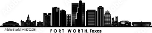Obraz na płótnie FORT WORTH Texas USA City Skyline Vector
w salonie
