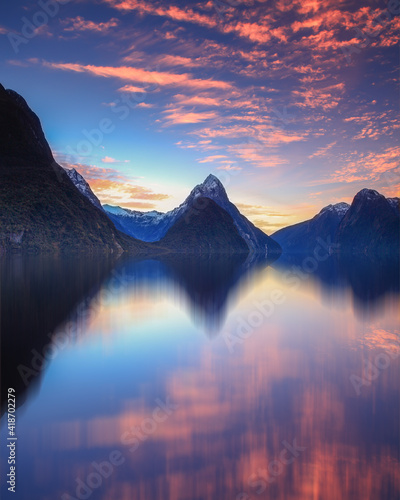 Scenic Sunset at Milford Sound