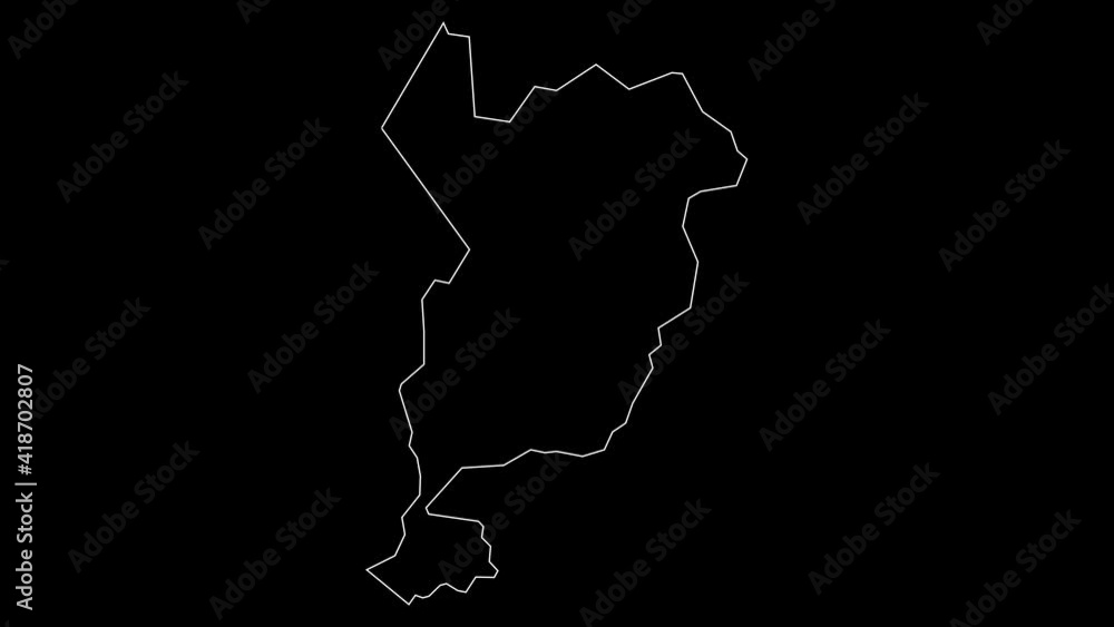 San Marcos Guatemala region map outline animation