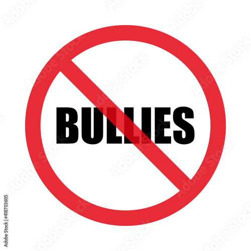 Free Download No bullies allowed sign. Isolated on white background. Flat style. Vector - GFXLoad