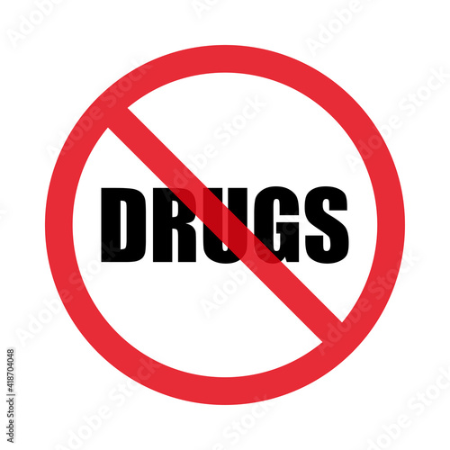 Free Download No drugs signs . Drug prohibition means no drugs. Isolated on white background. Flat style. Vector - GFXLoad