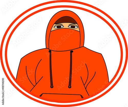 social media avatar guy in orange hoodie photo