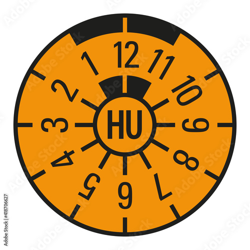 Orange TÜV TUV badge main examination HU Vector 2025