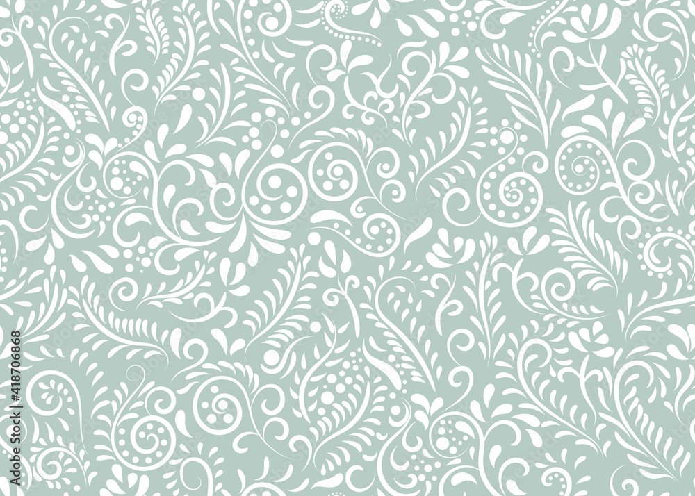 Abstract seamless pattern, beautiful art, curls, curves, geometric elements, frosty pattern on a gray background, suitable for fabric or wrapping paper design Abstract seamless pattern, beautiful art, curls, curves, geometric elements, frosty pattern on a gray background, suitable for fabric or wrapping paper design