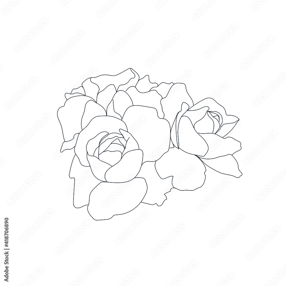 Flower in one line continuous style. Simple botanic element. Minimalism sketch. Flower in one line continuous style. Simple botanic element. Minimalism sketch.