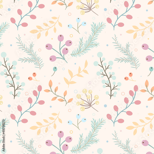 Christmas elements pattern. Winter background with decoration elements