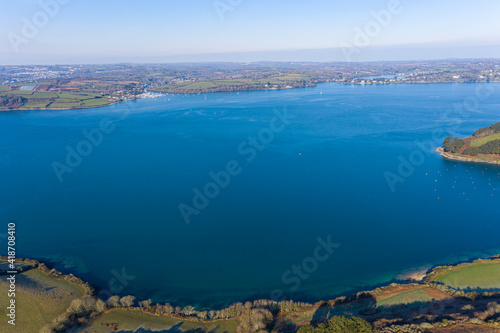 Aerial photograph of St Mawes near Falmouth, Cornwall, England