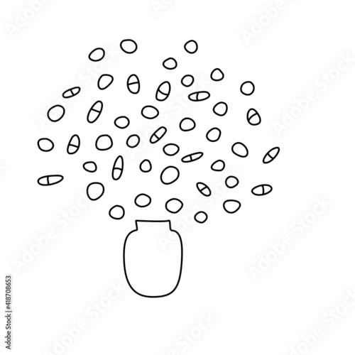 Medicine pills, vector hand drawn illustration in doodle style