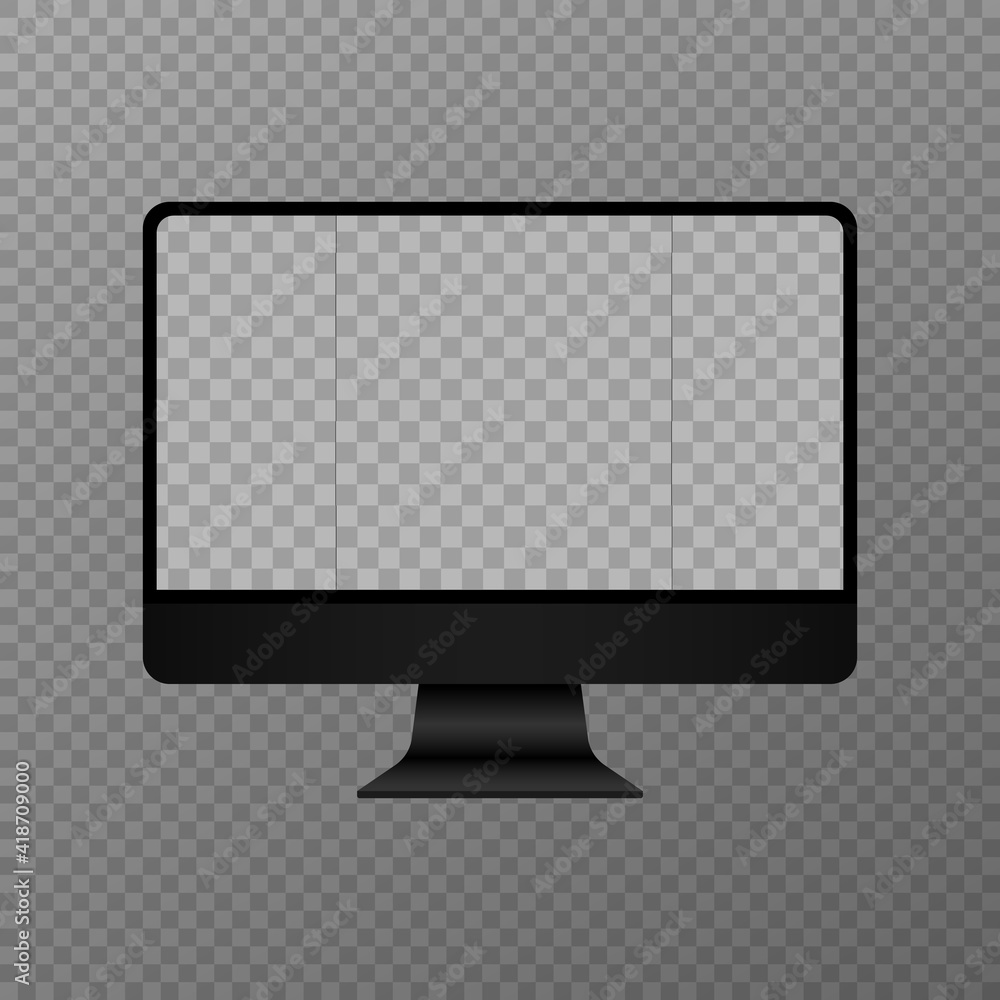 monitor with a blank screen. monitor on a transparent background. blank screen for posting ads. monitor with a blank screen. monitor on a transparent background. blank screen for posting ads.
