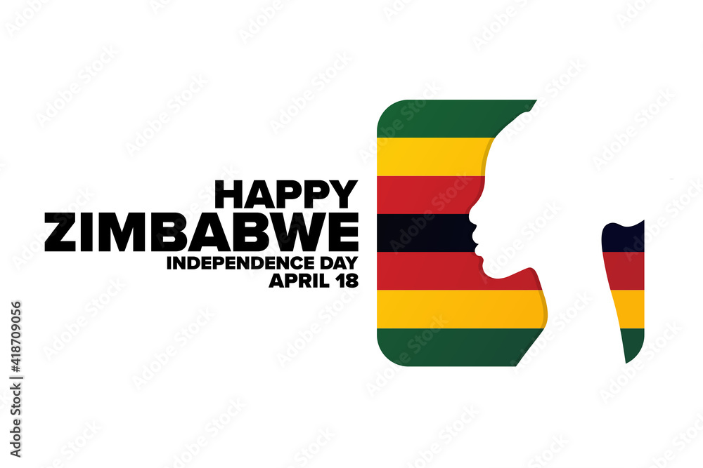 Fototapeta premium Happy Zimbabwe Independence Day. April 18. Holiday concept. Template for background, banner, card, poster with text inscription. Vector EPS10 illustration.