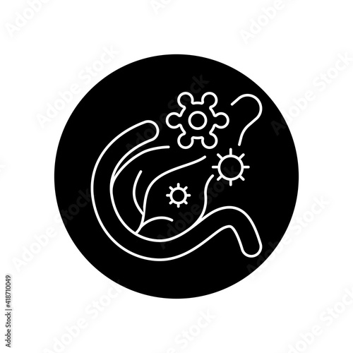 Nesidioblastosis black glyph icon. Pictogram for web page, mobile app, promo. Editable stroke.