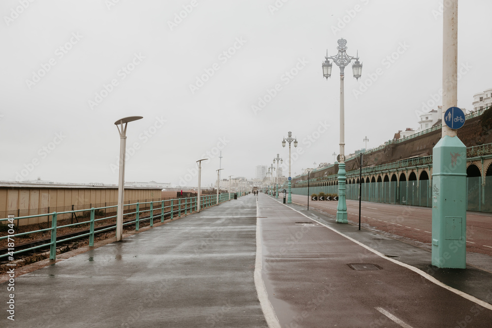 Pedestrian walkway in Brighton waterfront, United kingdom