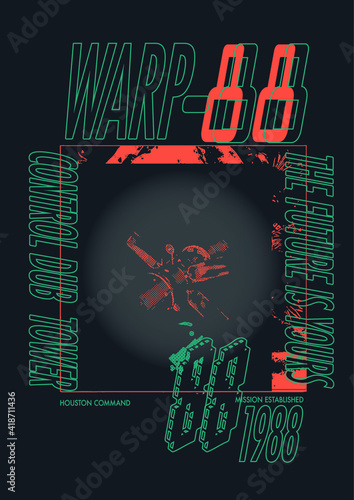 vector space and science fiction print design.