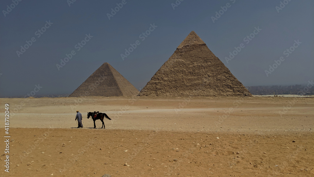 Giza pyramid complex in Greater Cairo, Egypt