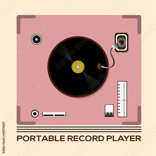 vector logo design illustration piano musical instrument, world music day celebration, portable record player