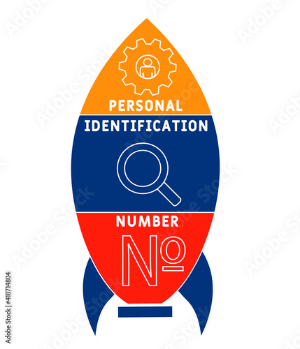 PIN - Personal Identification Number acronym. business concept background.  vector illustration concept with keywords and icons. lettering illustration with icons for web banner, flyer, landing page