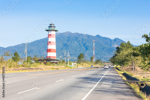 Panama Boquete lighthouse on the highway and Baru volcano photo