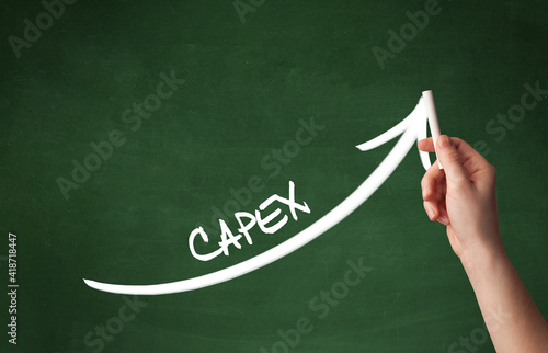 Wallpaper Mural Hand drawing CAPEX inscription with white chalk on blackboard, business concept Torontodigital.ca