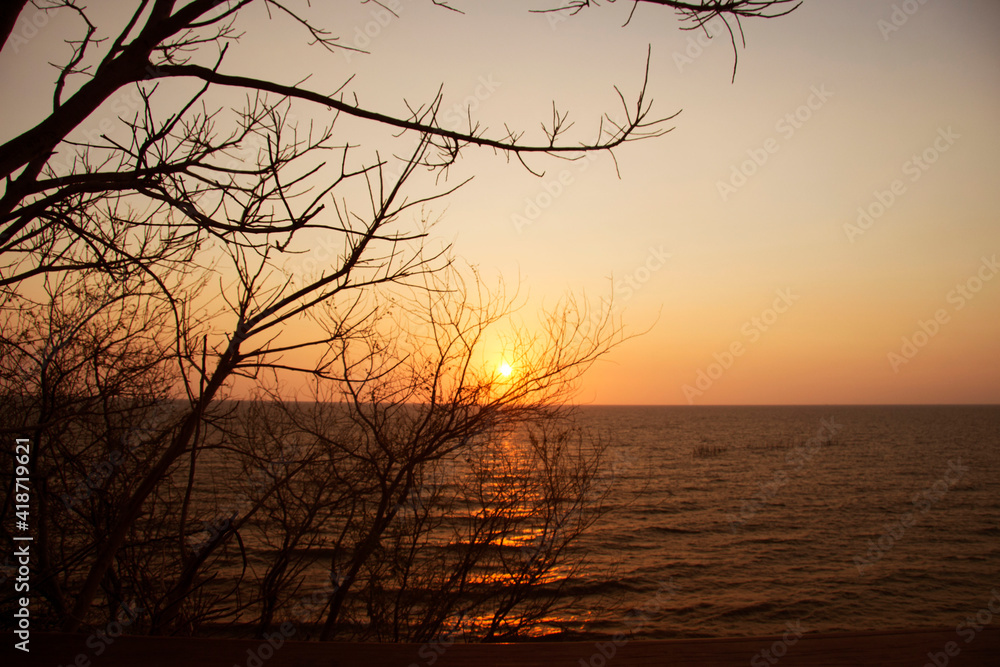 Nature shot of the sea blurred and the sun blurred Nature shot of the sea blurred and the sun blurred