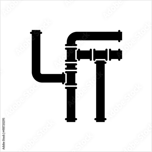 Pipe Icon, Pipe Fitting Icon, Water, Gas, Oil Pipeline, Plumbing Work