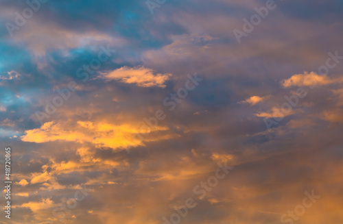 Beautiful clouds in the sunset sky