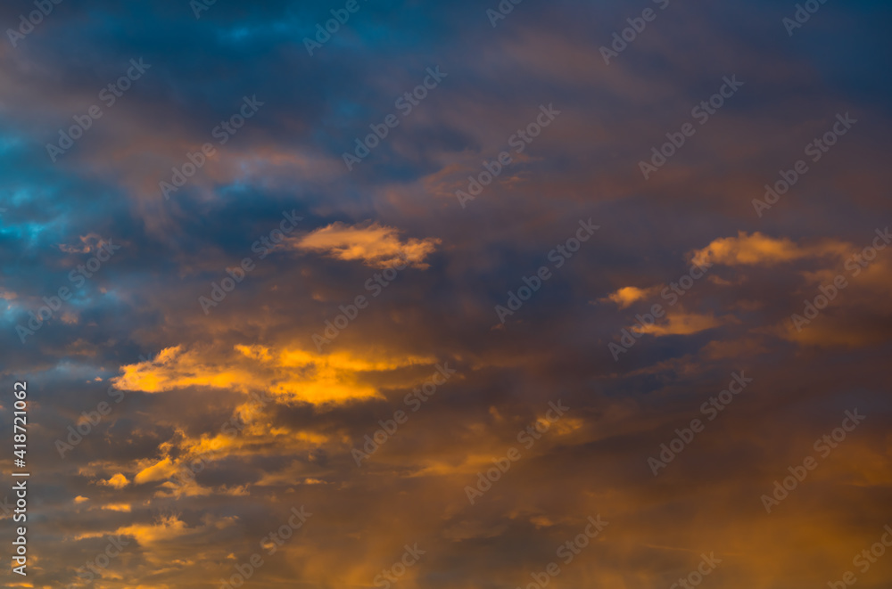 Beautiful clouds in the sunset sky