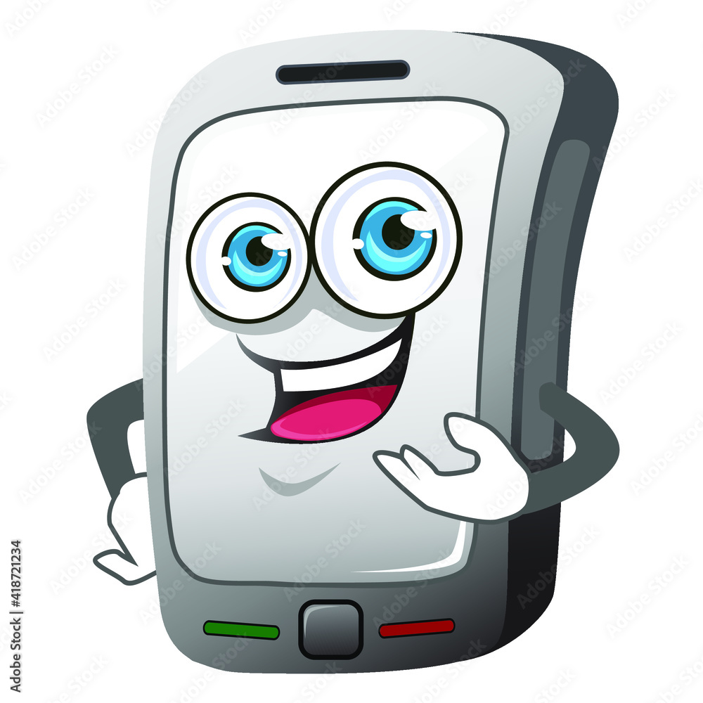 smartphone mascot cartoon in vector smartphone mascot cartoon in vector