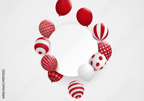 Celebration and party background with colorful flying balloons for event and holiday poster.Vector illustration.