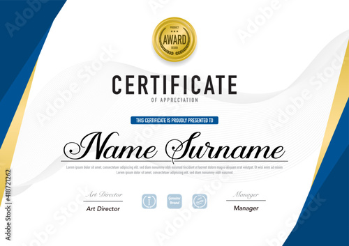 Certificate template luxury and diploma style,vector illustration.
