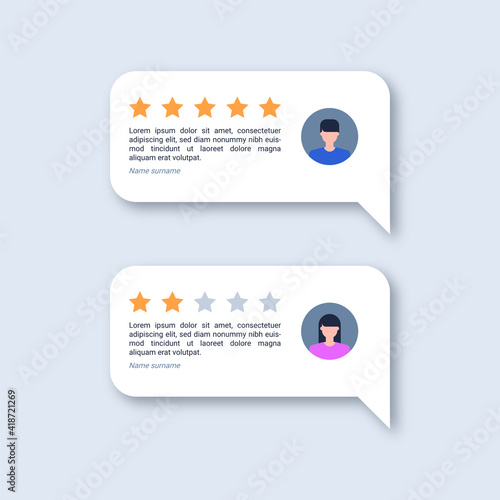 Testimonial design with speech bubbles