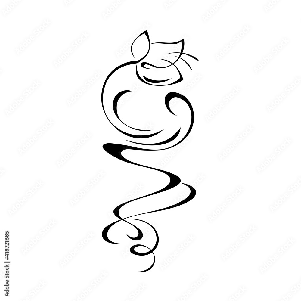 decorative element with one stylized flower bud and ornate ornament decorative element with one stylized flower bud and ornate ornament