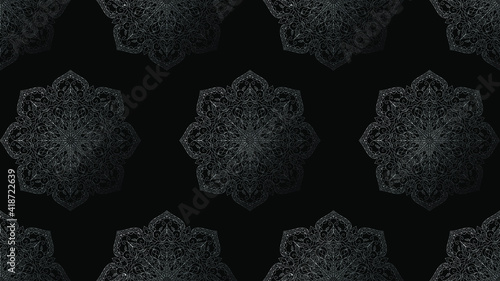 Vector damask Seamless background.Line Thai,black color tradition seamless pattern background.Thai Pattern dark.Modern ornamen.Seamless background for your design.gray Line thai art pattern vector