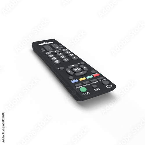 tv remote on white background