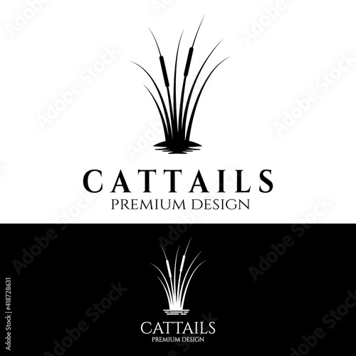 set of cattails logo vector illustration template design