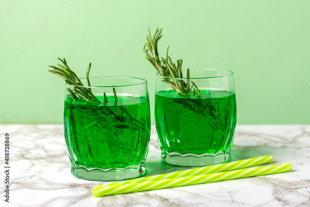 Tarhun is sweet, nonalcoholic carbonated soft lemonade drink of emerald green color It is made