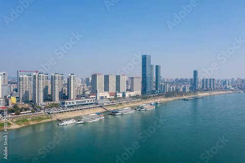 Drone view of Yichang city Hubei Province  China